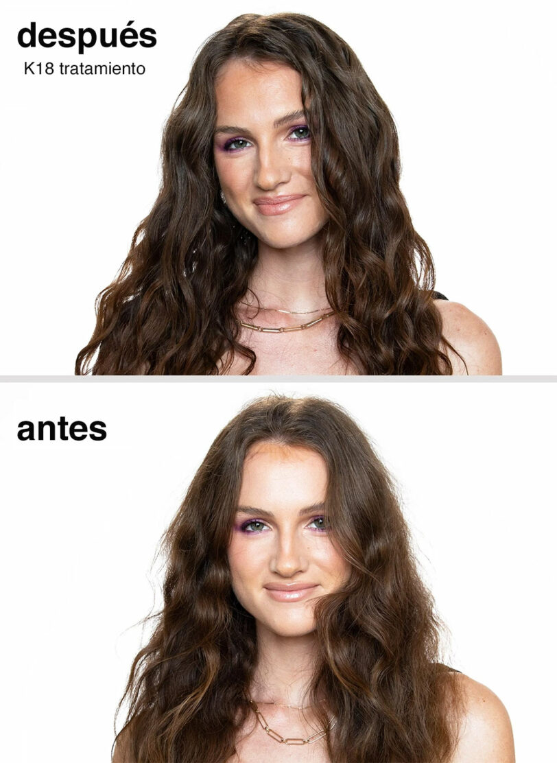 K18 Resultados antes y después en tratamiento beths hair