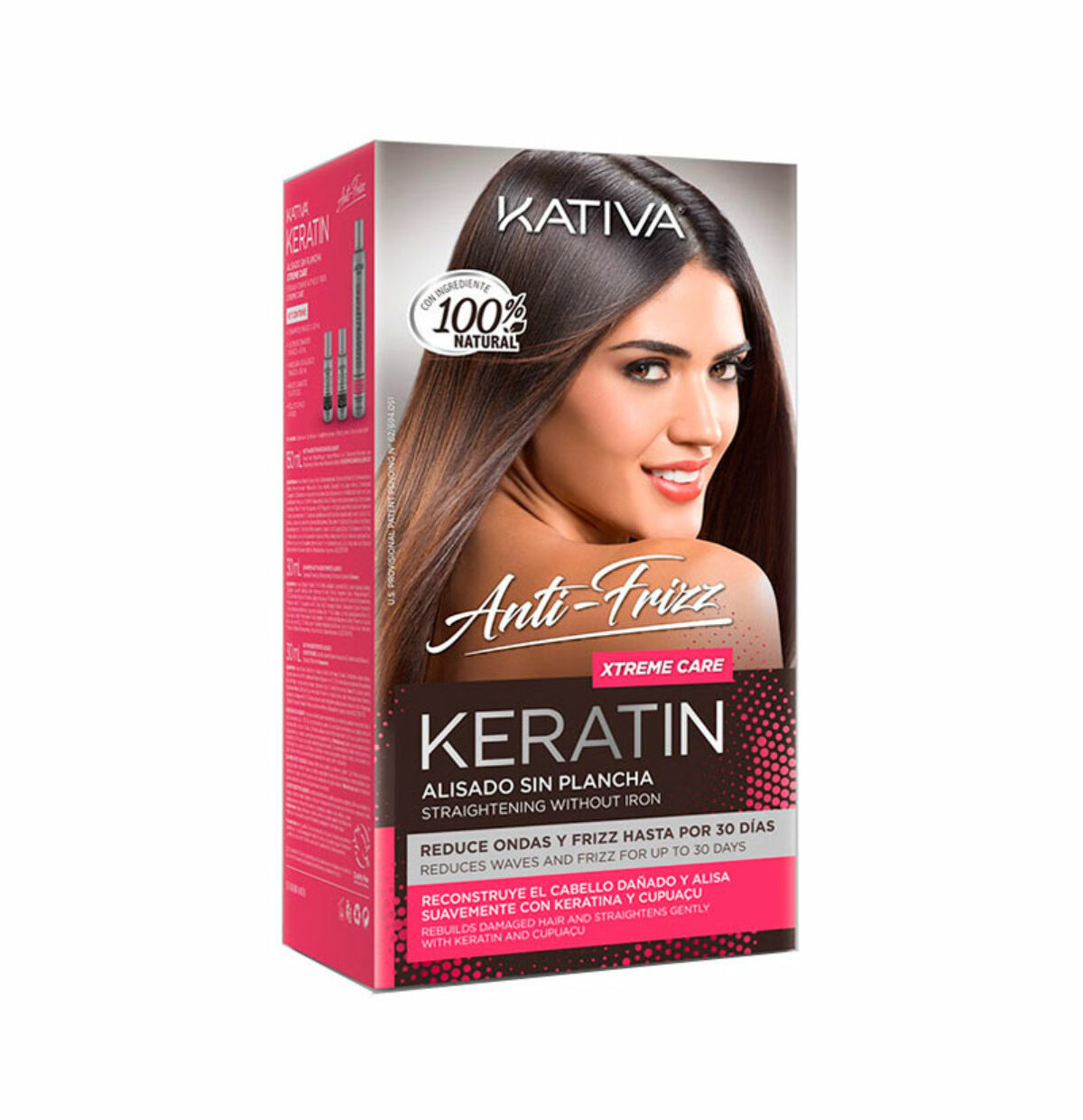 Kit alisado sin plancha anti-frizz Xtreme Care Keratin Kativa -