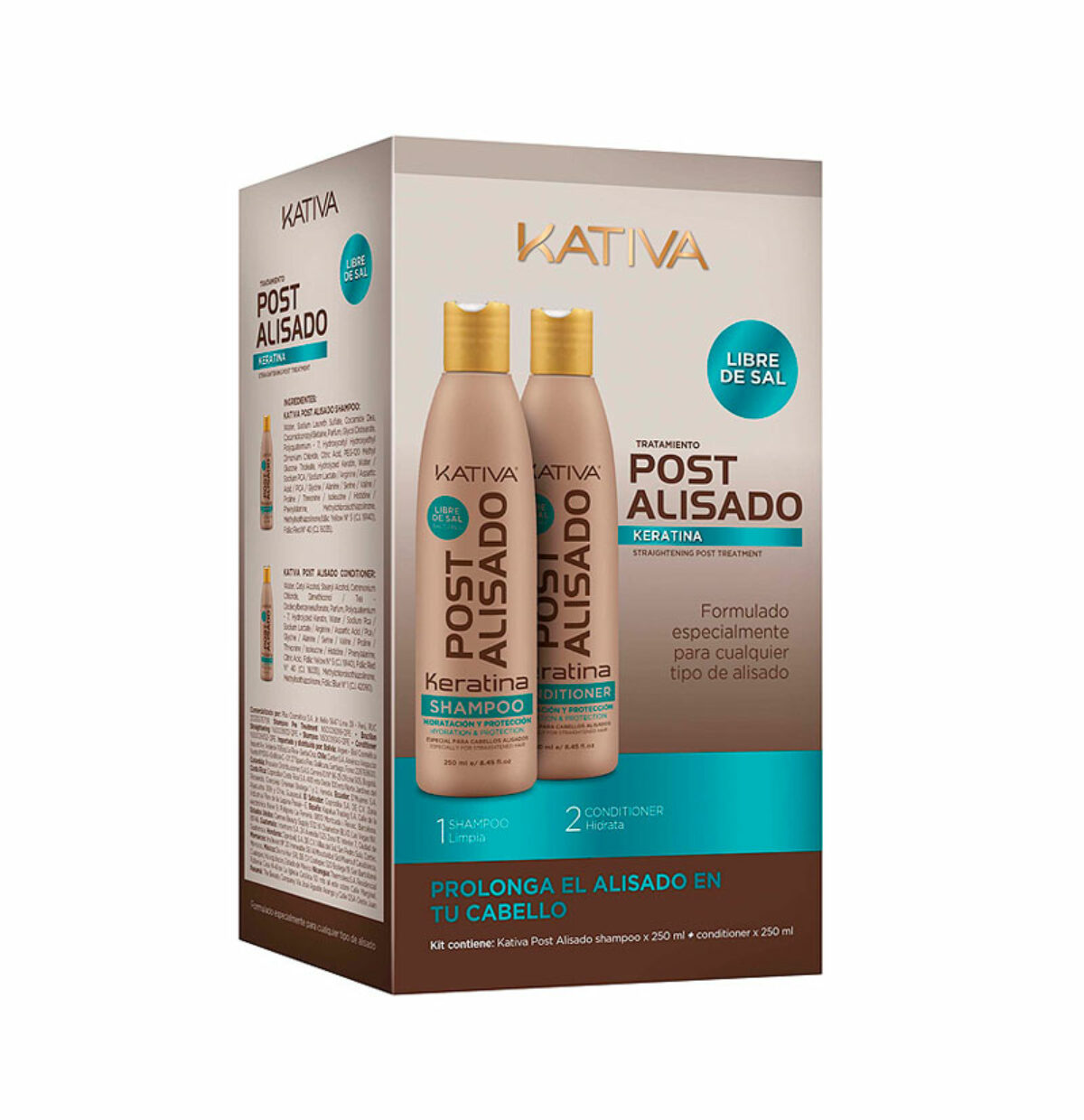 Kit alisado sin plancha anti-frizz Xtreme Care Keratin de Kativa