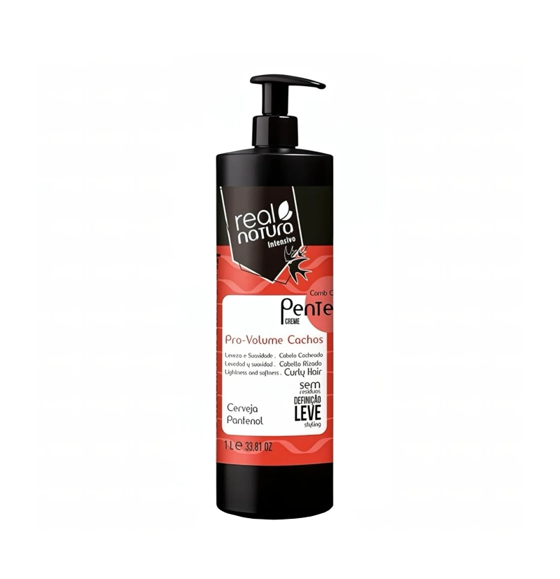 Crema de peinado rizos volumen y definición Pro-Volumen Cachos con cerveza y pantenol de Real Natura Crema de peinado rizos volumen y definición Pro-Volumen Cachos con cerveza y pantenol de Real Natura