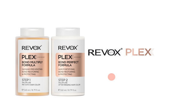 Tratamiento reparador y protector con protección PLEX en dos pasos de REVOX PLEX en peluquerías BETH'S HAIR
