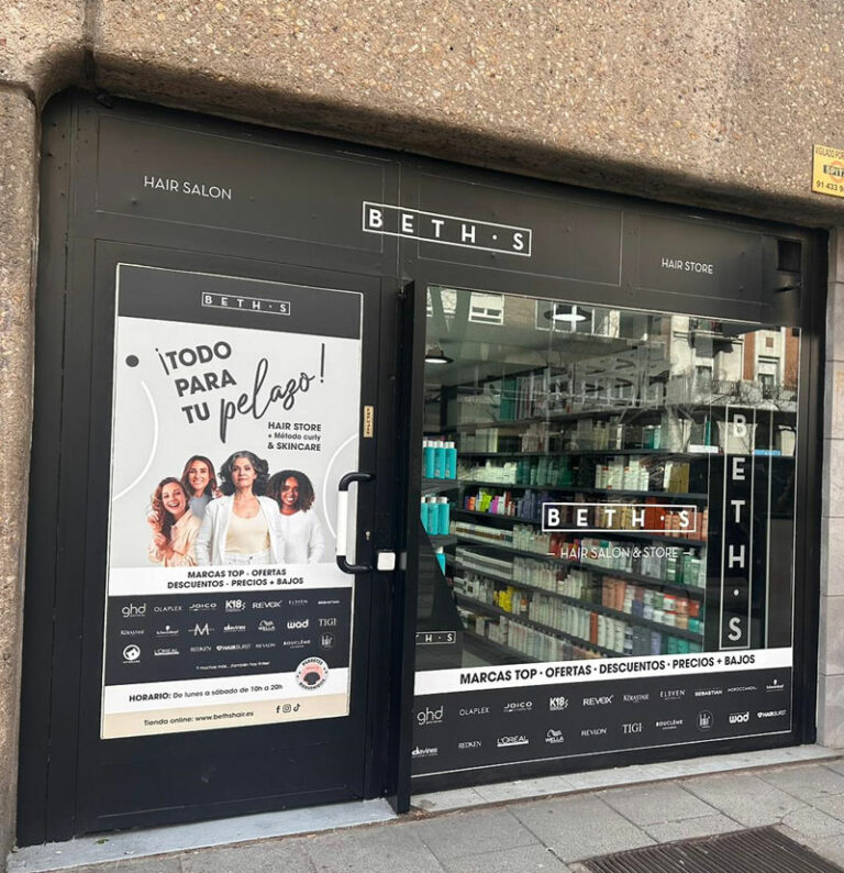 Tienda productos para el pelo peluquería BETH'S HAIR Calle O'Donell 34, en el barrio Retiro de Madrid