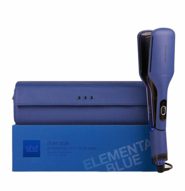 oferta Plancha de pelo y secador de aire caliente 2 en 1 ghd duet negra tono azul añil Elemental Blue Colour Crush Collection BETH'S HAIR