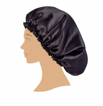 Gorro de Satén Anti-Frizz negro Sleeping cap de BIFULL BETH'S HAIR