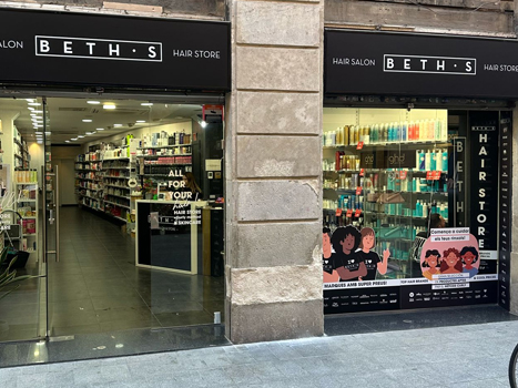 Tienda BETH’S HAIR Barcelona · C. Sant Pere Mes Baix 44 Barcelona Barri Gotic El borne