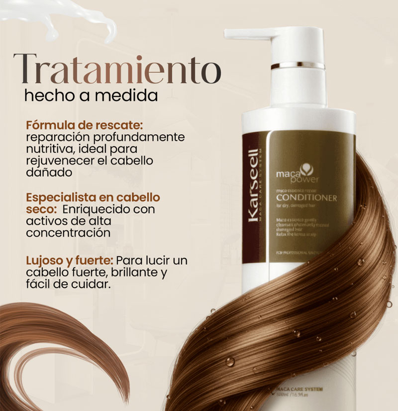 Acondicionador reparador con proteínas y aceite de argán y macadamia Maca Essence de Karseell BETH'S HAIR Acondicionador reparador con proteínas y aceite de argán y macadamia Maca Essence de Karseell BETH'S HAIR