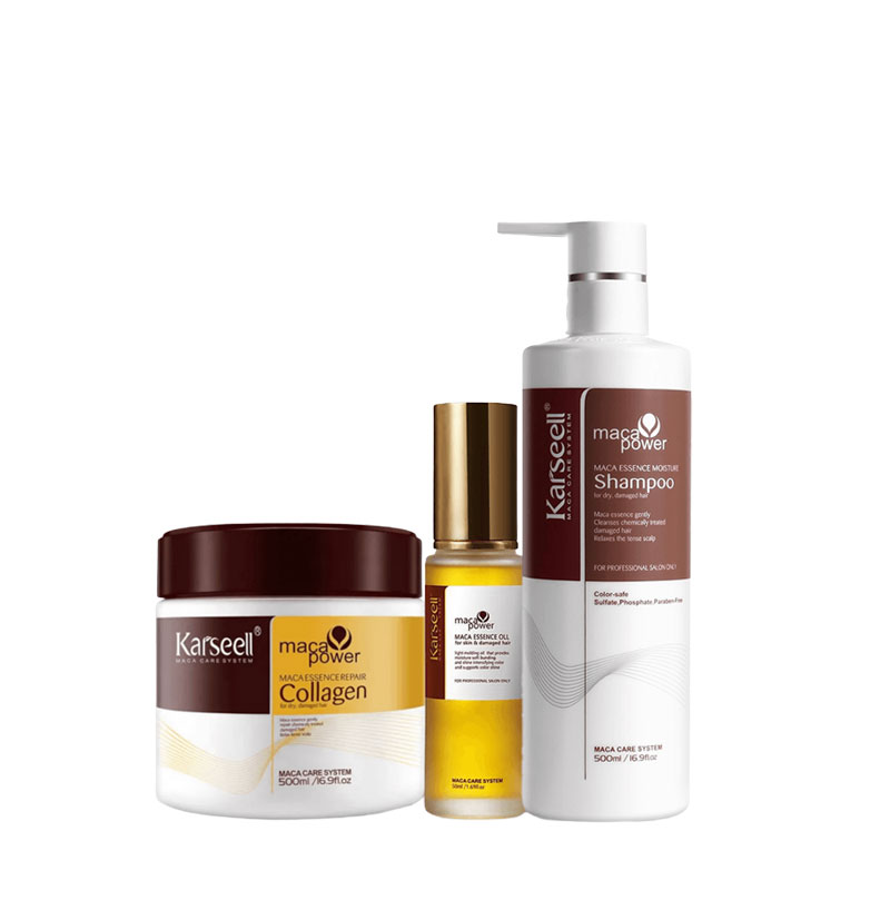 Pack reparación, nutrición y anti encrespamiento champú, mascarilla y aceite Maca Essence de Karseell BETH'S HAIR Pack reparación, nutrición y anti encrespamiento champú, mascarilla y aceite Maca Essence de Karseell BETH'S HAIR