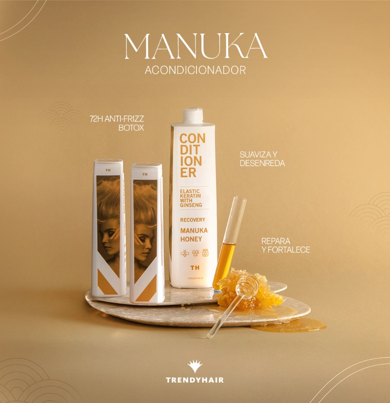 Acondicionador Hidratante y Reparador con keratina, ginseng y miel de Manuka LAIT MANUKA HONEY de TRENDY HAIR BETH'S HAIR Acondicionador Hidratante y Reparador con keratina, ginseng y miel de Manuka LAIT MANUKA HONEY de TRENDY HAIR BETH'S HAIR