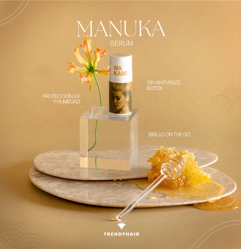 Sérum Hidratante y Reparador con keratina, ginseng y miel de Manuka WAKAME MANUKA HONEY de TRENDY HAIR BETH'S HAIR Sérum Hidratante y Reparador con keratina, ginseng y miel de Manuka WAKAME MANUKA HONEY de TRENDY HAIR BETH'S HAIR