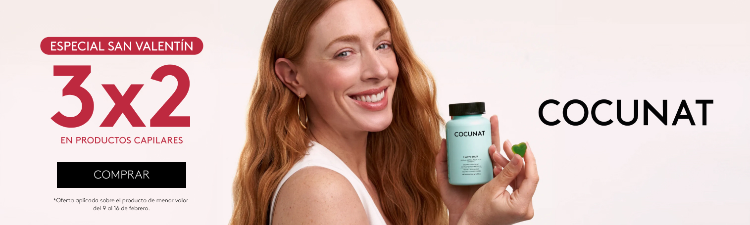 productos marca COCUNAT promoción San Valentín 3x2 EN BETH'S HAIR