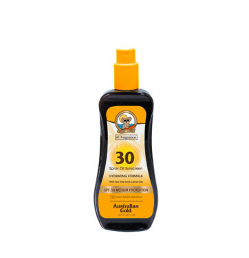 Aceite bronceador con aceite de zanahoria SPF 30 Carrot Spray Oil de Australian Gold BETH'S HAIR