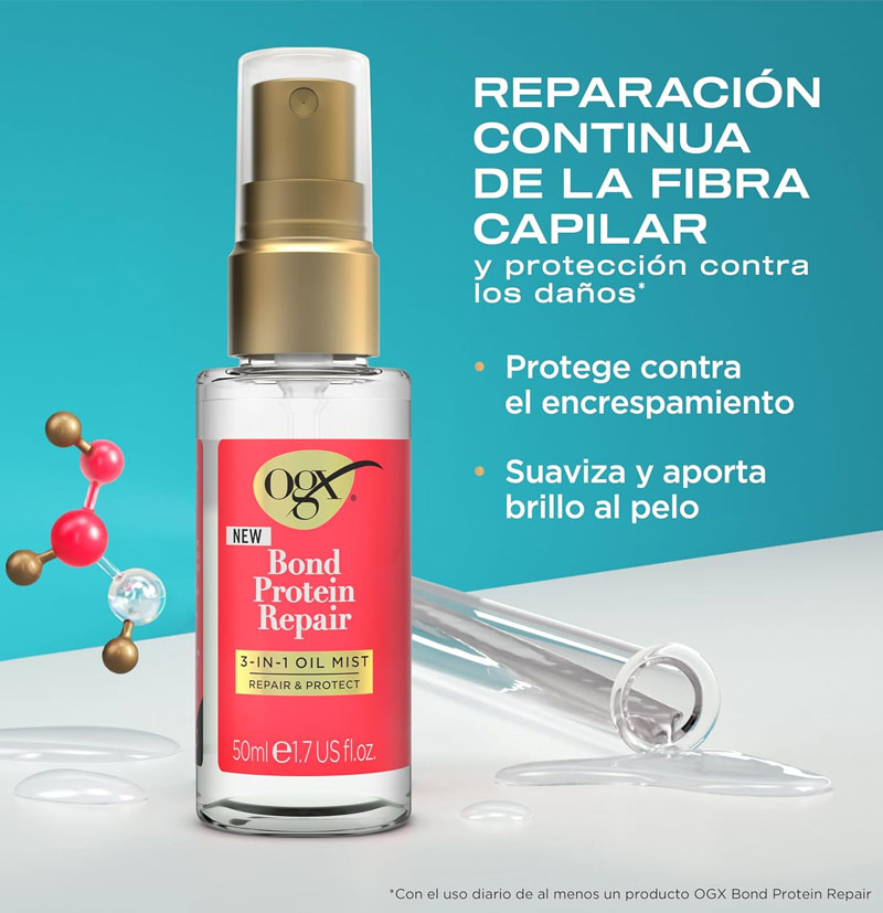 Aceite 3 en 1 Bond Protein Repair 3-in-1 Oil Mist de OGX BETH'S HAIR Aceite 3 en 1 Bond Protein Repair 3-in-1 Oil Mist de OGX BETH'S HAIR