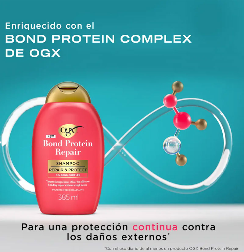 Champú reparador Shampoo Repair & Protect Bond Protein Repair de OGX BETH'S HAIR Champú reparador Shampoo Repair & Protect Bond Protein Repair de OGX BETH'S HAIR