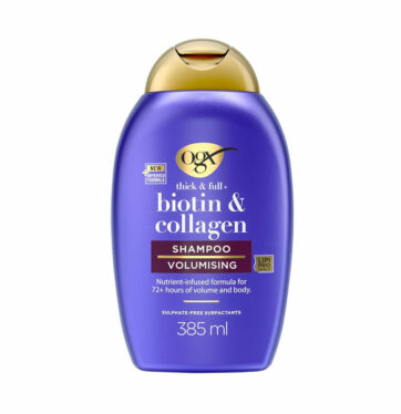 Champú voluminizador de biotina y colágeno Shampoo Biotin & Collagen de OGX BETH'S HAIR