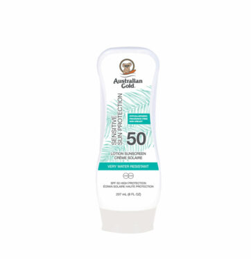 Loción corporal solar pieles sensibles Spf 50 Sensitive Sun Protection de Australian Gold BETH'S HAIR