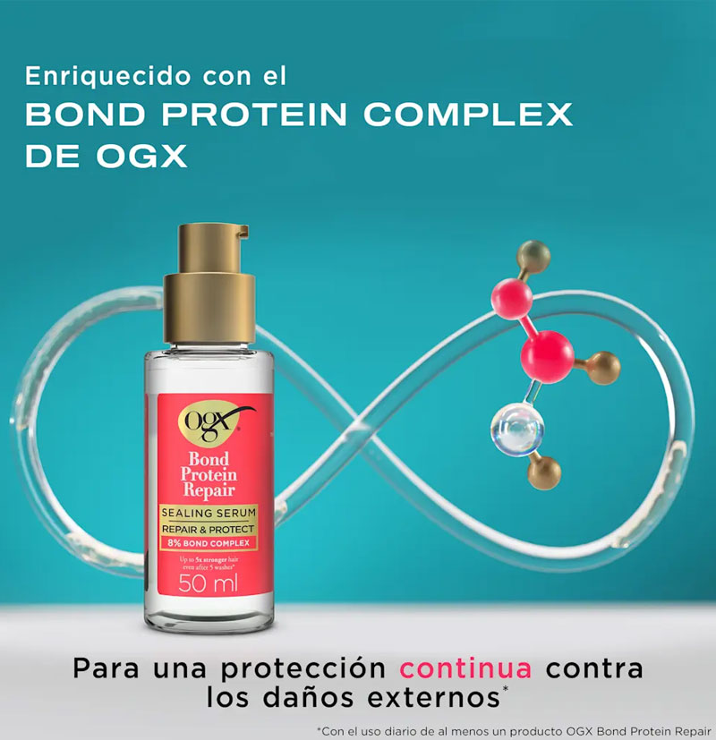 Sérum para cabello seco y dañado Sealing Sérum Bond Protein Repair de OGX BETH'S HAIR Sérum para cabello seco y dañado Sealing Sérum Bond Protein Repair de OGX BETH'S HAIR