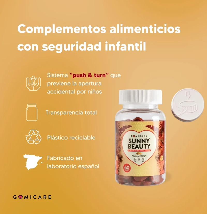 Gominolas bronceado betacaroteno Sunny Beauty de GOMICARE BETH'S HAIR Gominolas bronceado betacaroteno Sunny Beauty de GOMICARE BETH'S HAIR