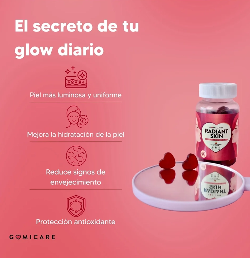 Gominolas con Ácido Hialurónico y Q10 piel radiante Radiant Skin de GOMICARE BETH'S HAIR Gominolas con Ácido Hialurónico y Q10 piel radiante Radiant Skin de GOMICARE BETH'S HAIR