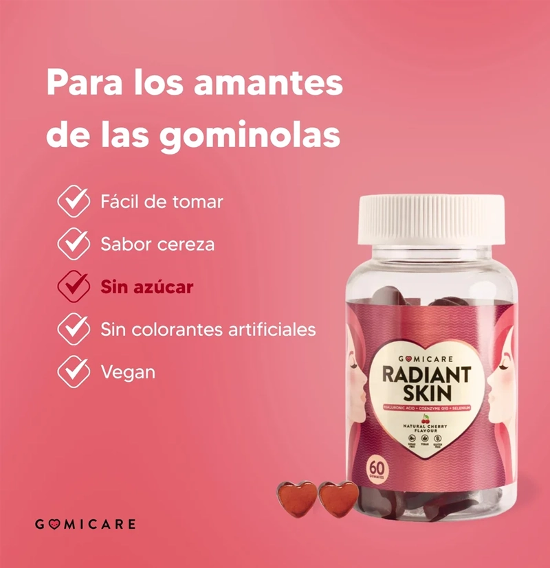Gominolas con Ácido Hialurónico y Q10 piel radiante Radiant Skin de GOMICARE BETH'S HAIR Gominolas con Ácido Hialurónico y Q10 piel radiante Radiant Skin de GOMICARE BETH'S HAIR