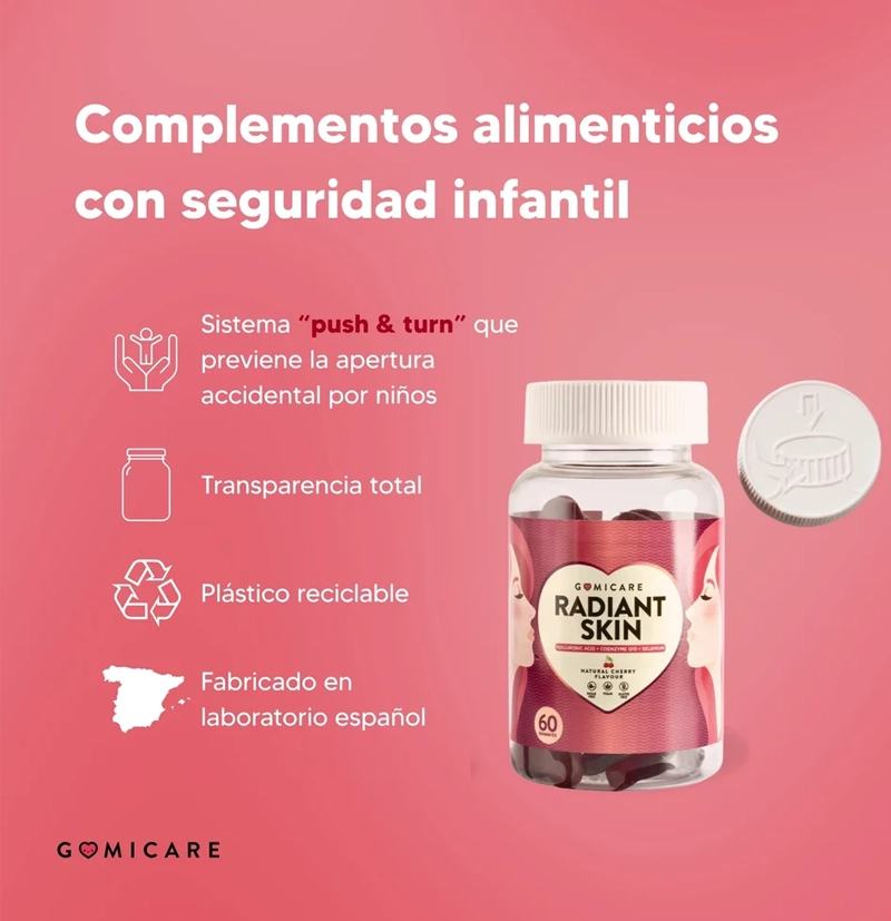 Gominolas con Ácido Hialurónico y Q10 piel radiante Radiant Skin de GOMICARE BETH'S HAIR Gominolas con Ácido Hialurónico y Q10 piel radiante Radiant Skin de GOMICARE BETH'S HAIR
