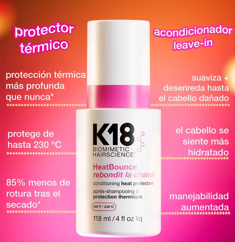 K18 Acondicionador sin enjuague con protección térmica HeatBounce conditioning heat protectant BETH'S HAIR K18 Acondicionador sin enjuague con protección térmica HeatBounce conditioning heat protectant BETH'S HAIR