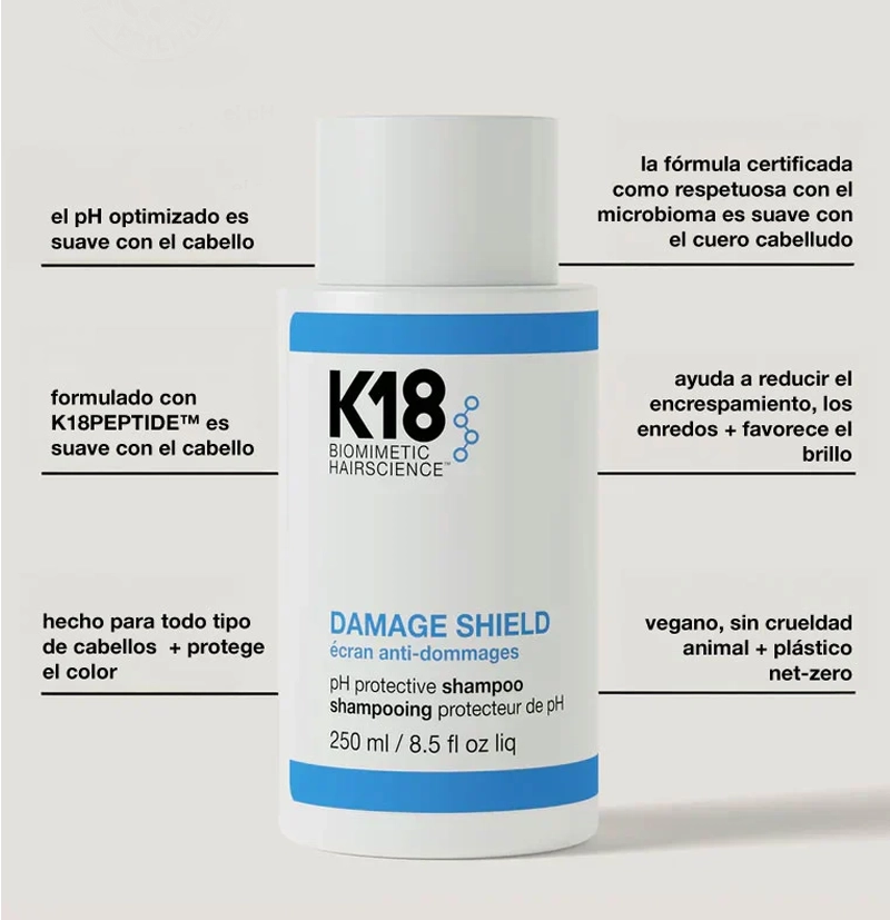 K18 Champú protector DAMAGE SHIELD pH protective shampoo BETH'S HAIR K18 Champú protector DAMAGE SHIELD pH protective shampoo BETH'S HAIR