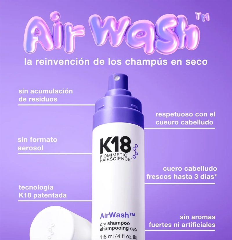 K18 Champú seco sin aerosol AirWash™ dry shampoo BETH'S HAIR K18 Champú seco sin aerosol AirWash™ dry shampoo BETH'S HAIR