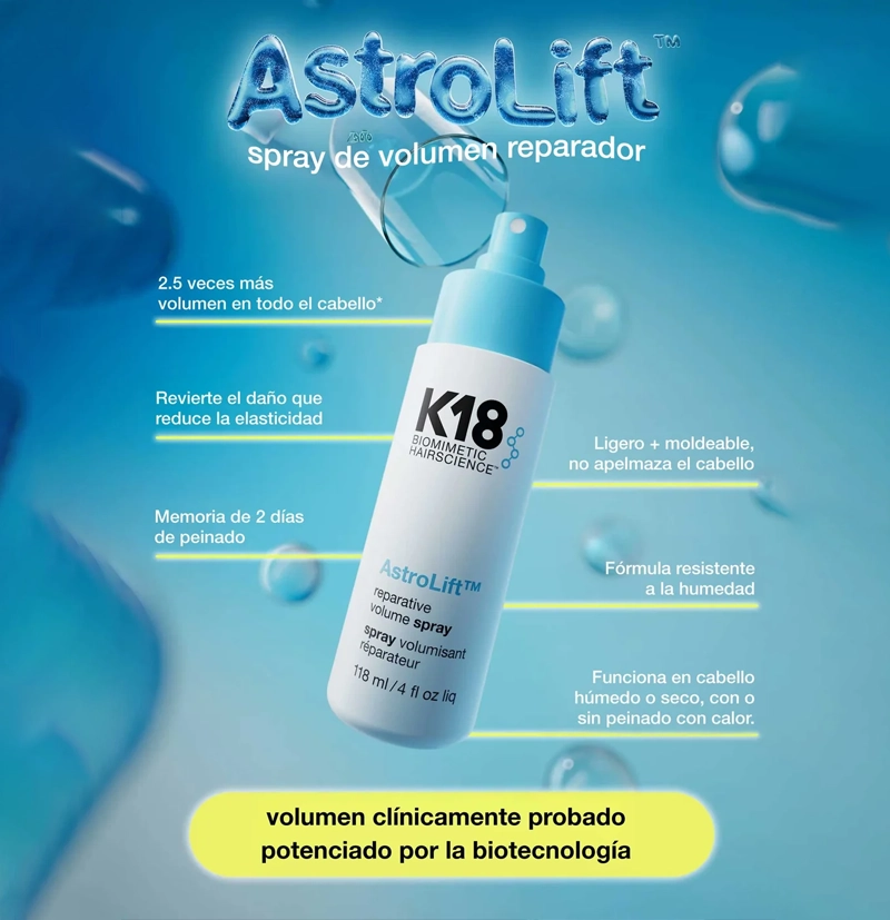 K18 spray reparador y voluminizador ligero AstroLift™ reparative volume spray BETH'S HAIR K18 spray reparador y voluminizador ligero AstroLift™ reparative volume spray BETH'S HAIR