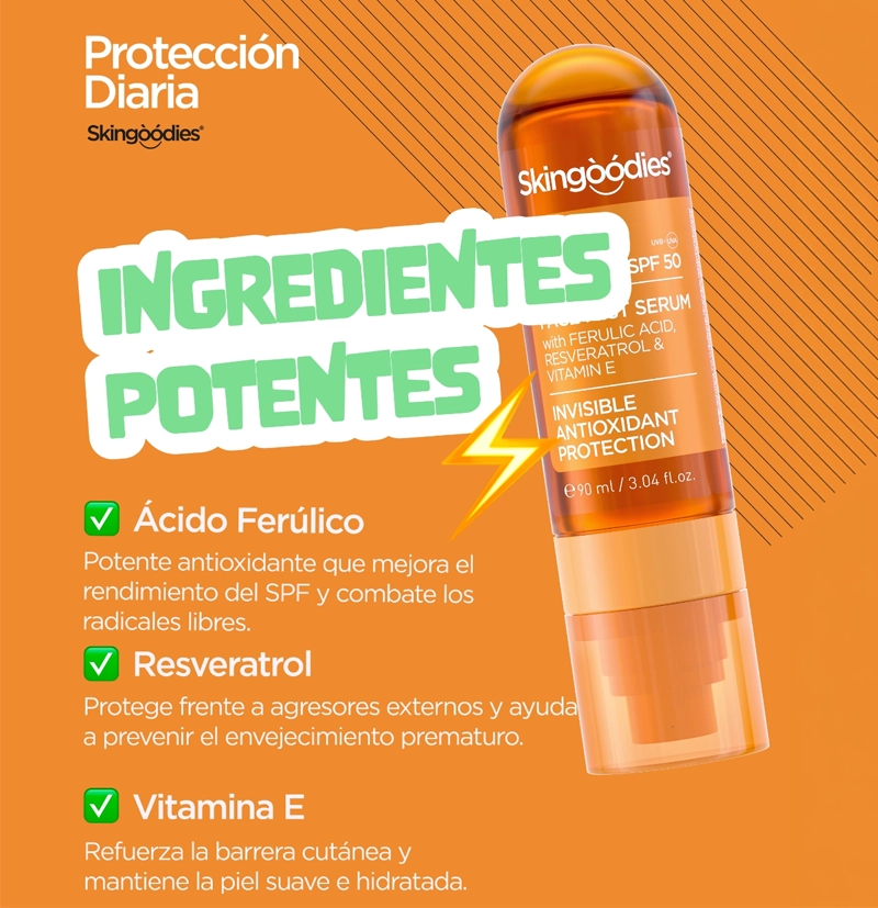 Sérum facial en bruma con SPF50 Daily Shield de skingoodies BETH'S HAIR Sérum facial en bruma con SPF50 Daily Shield de skingoodies BETH'S HAIR