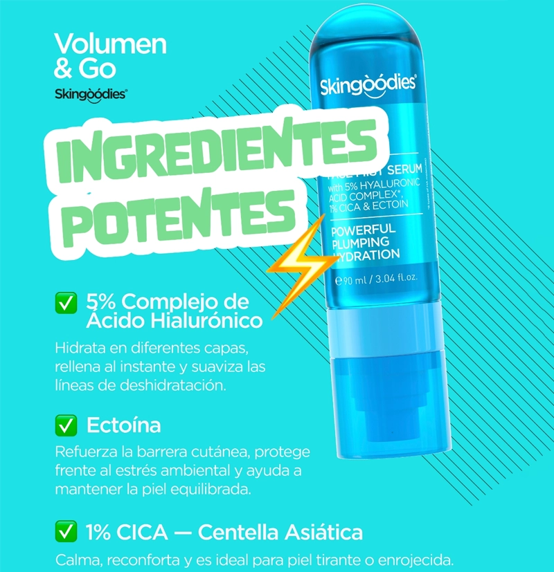 Sérum facial en bruma hidratante Plump & Go de skingoodies BETH'S HAIR Sérum facial en bruma hidratante Plump & Go de skingoodies BETH'S HAIR