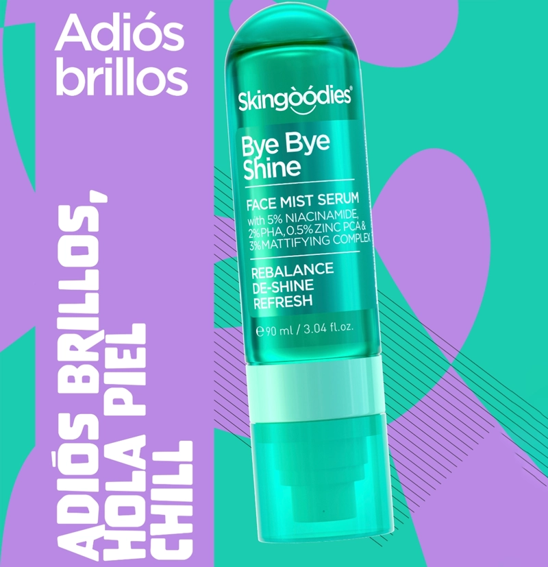 Sérum facial en bruma oil control Bye Bye Shine de skingoodies BETH'S HAIR Sérum facial en bruma oil control Bye Bye Shine de skingoodies BETH'S HAIR