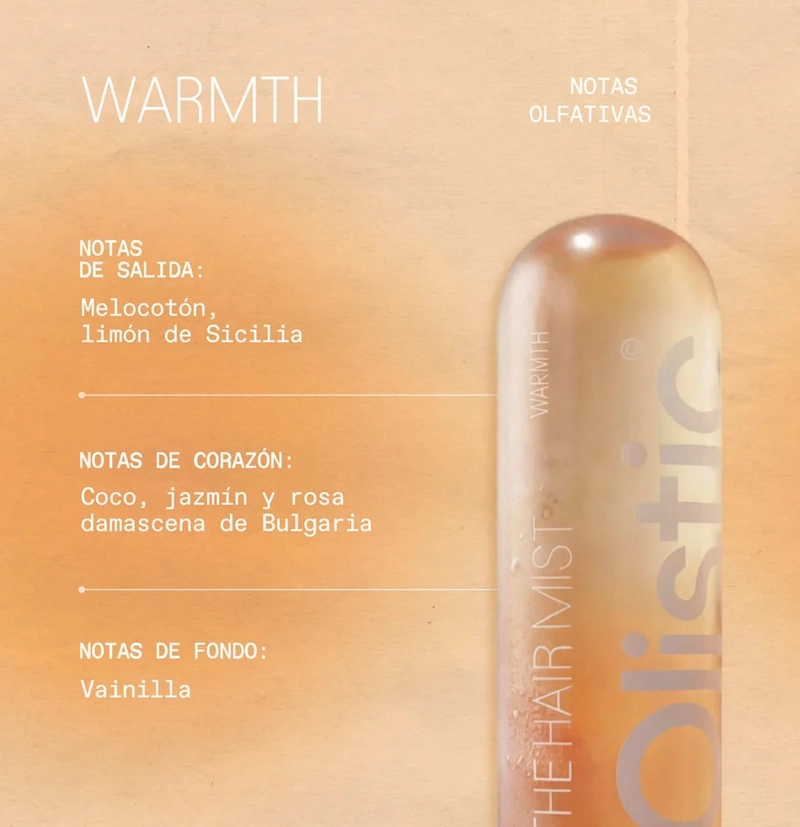 Bruma capilar perfumada anti-frizz WARMTH THE HAIR MIST de Olistic BETH'S HAIR Bruma capilar perfumada anti-frizz WARMTH THE HAIR MIST de Olistic BETH'S HAIR