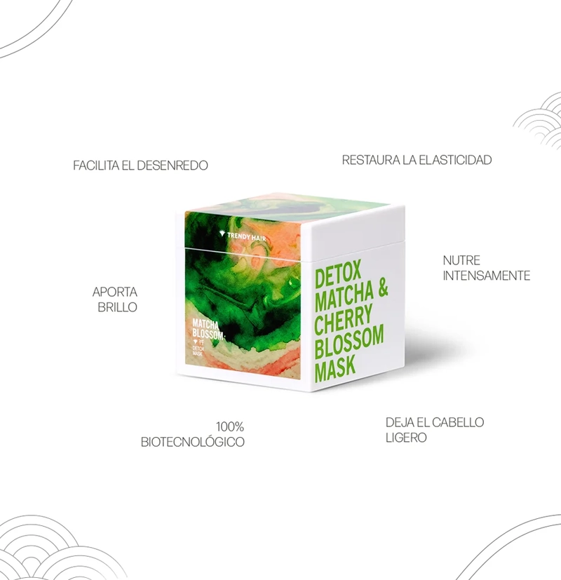 Mascarilla detox Matcha Blossom mask de TRENDY HAIR BETH'S HAIR Mascarilla detox Matcha Blossom mask de TRENDY HAIR BETH'S HAIR
