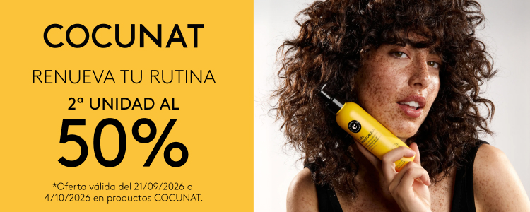 productos marca COCUNAT promoción 2a unidad 50% EN BETH'S HAIR