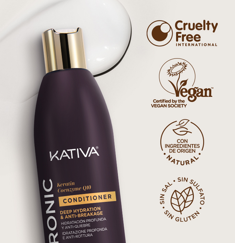 Acondicionador con Acido Hialurónico, Keratina y Coenzima Q10 de KATIVA BETH'S HAIR Acondicionador con Acido Hialurónico, Keratina y Coenzima Q10 de KATIVA BETH'S HAIR