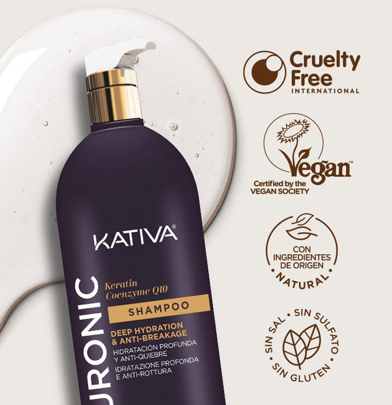 Champú con Acido Hialurónico, Keratina y Coenzima Q10 de KATIVA BETH'S HAIR Champú con Acido Hialurónico, Keratina y Coenzima Q10 de KATIVA BETH'S HAIR
