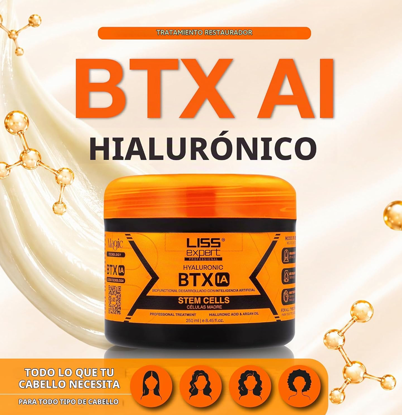 Tratamiento Capilar Ácido Hialurónico, Células Madre y Aceite De Argán BTX IA de LISS EXPERT BETH'S HAIR Tratamiento Capilar Ácido Hialurónico, Células Madre y Aceite De Argán BTX IA de LISS EXPERT BETH'S HAIR