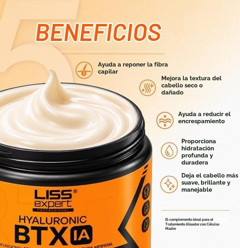 Tratamiento Capilar Ácido Hialurónico, Células Madre y Aceite De Argán BTX IA de LISS EXPERT BETH'S HAIR Tratamiento Capilar Ácido Hialurónico, Células Madre y Aceite De Argán BTX IA de LISS EXPERT BETH'S HAIR