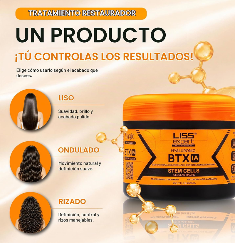 Tratamiento Capilar Ácido Hialurónico, Células Madre y Aceite De Argán BTX IA de LISS EXPERT BETH'S HAIR Tratamiento Capilar Ácido Hialurónico, Células Madre y Aceite De Argán BTX IA de LISS EXPERT BETH'S HAIR